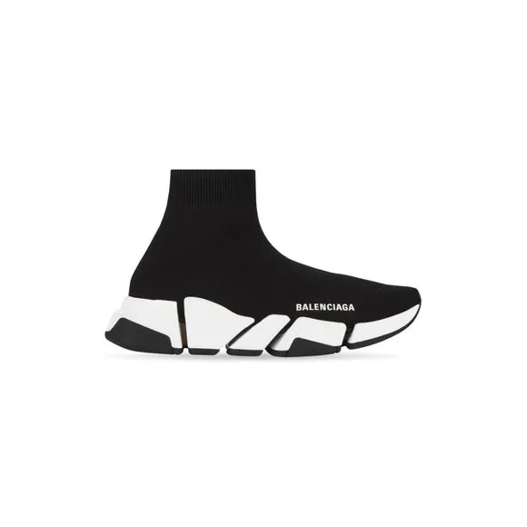 Worn Once! WOMEN'S SPEED 2.0 RECYCLED KNIT SNEAKER BICOLOR SOLE IN BLACK/WHITE - Picture 12 of 13